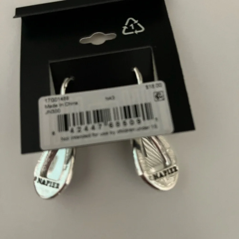 Napier Silver Tone Simulated Abalone Teardrop Earrings